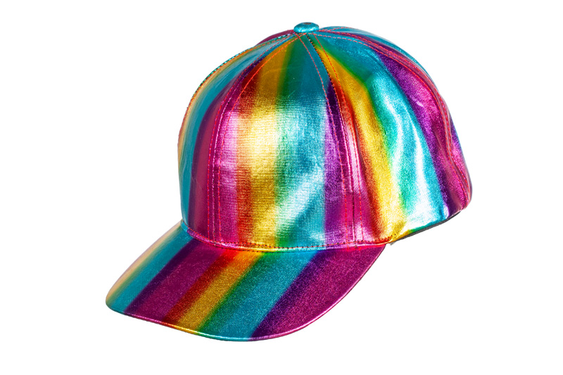 Baseball cap metallic rainbow