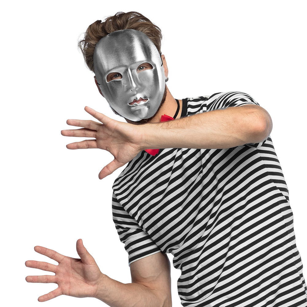 Gezichtsmasker Mime zilver