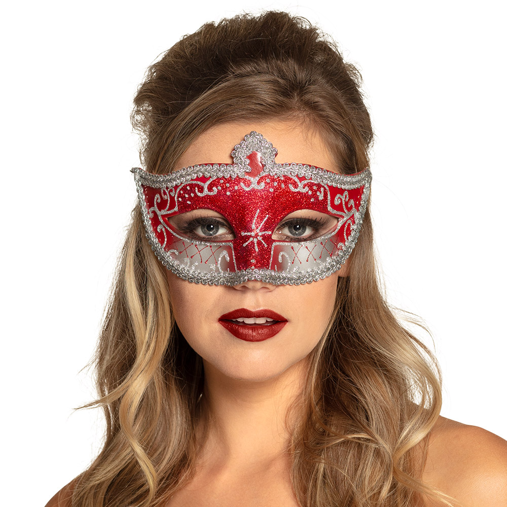 Oogmasker Venice corona 6 kleuren ass.