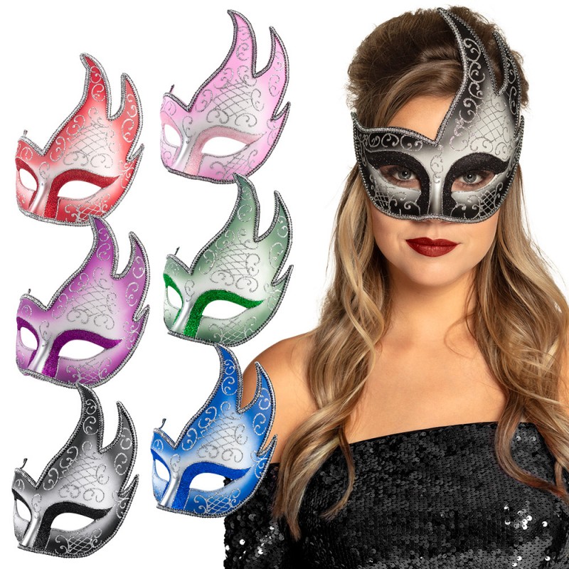 St. Oogmasker Venice fiamma 6 kleuren ass.