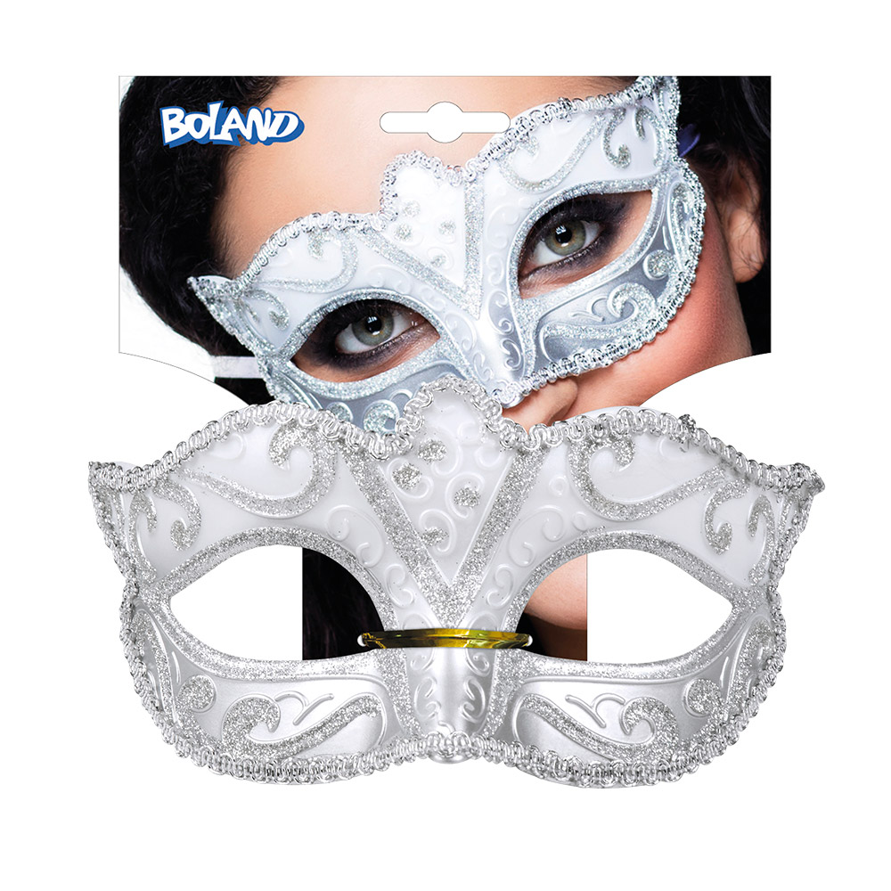 Oogmasker Venice felina zilver