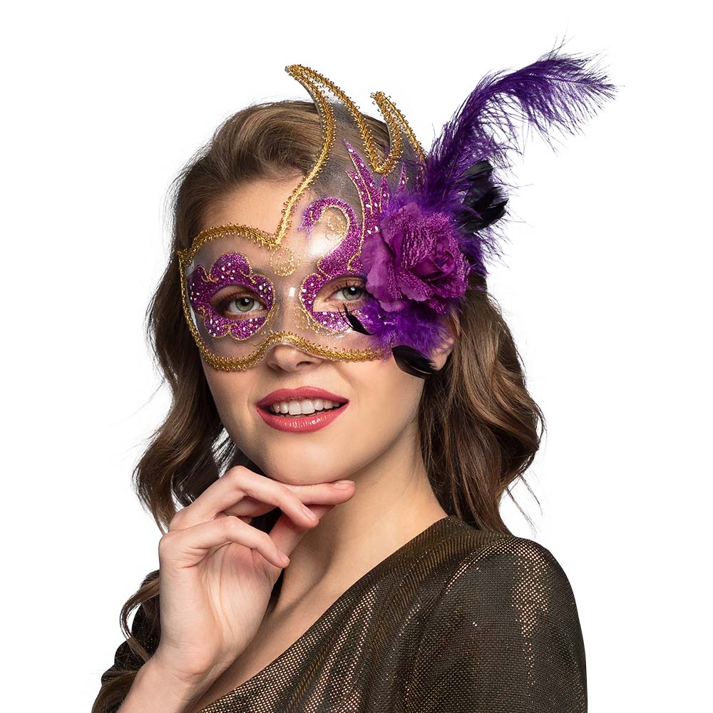 Oogmasker Venice cigno 4 kleuren ass.