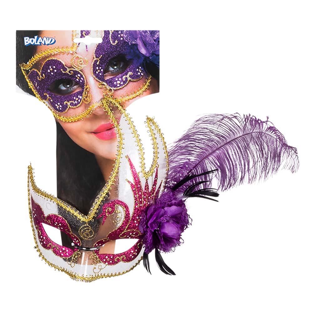 Oogmasker Venice cigno 4 kleuren ass.