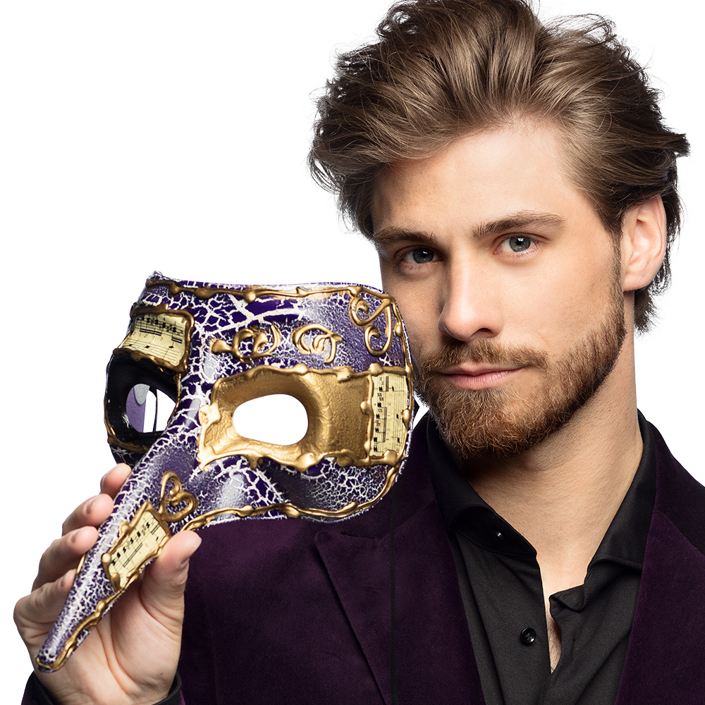 Oogmasker Venice naso 4 kleuren ass.