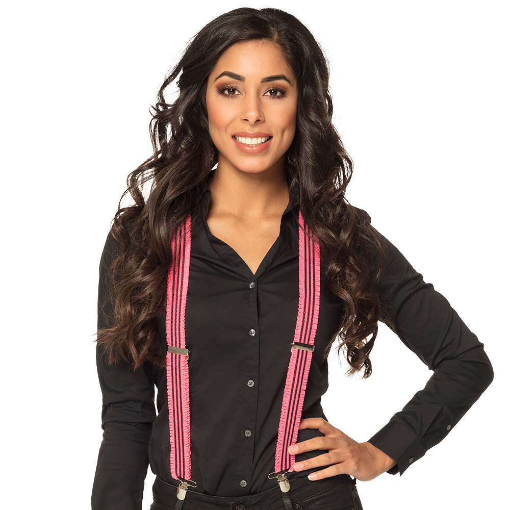 Bretels Ruches neonroze UV
