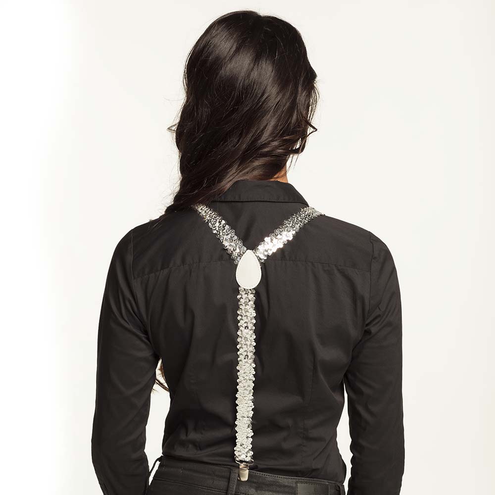 Bretels Pailletten zilver