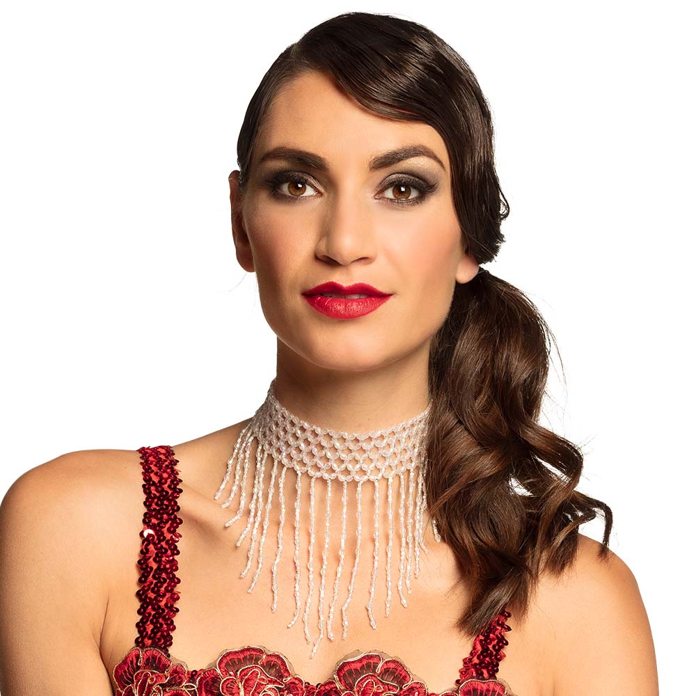 Halsketting Flapper 5 kleuren ass.