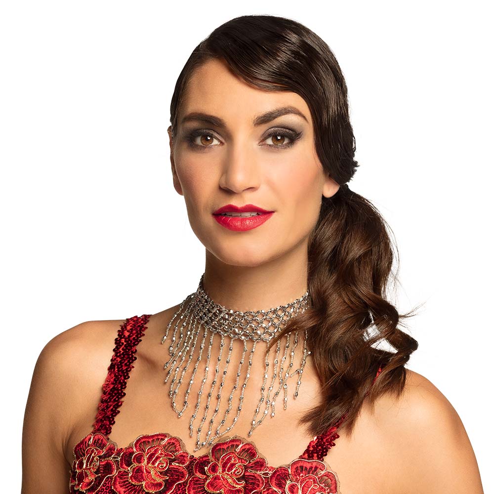 Halsketting Flapper 5 kleuren ass.