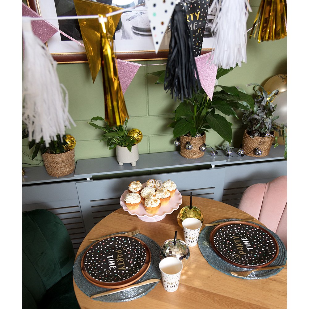 Discobal drinkbeker met rietje goud (60 cl)