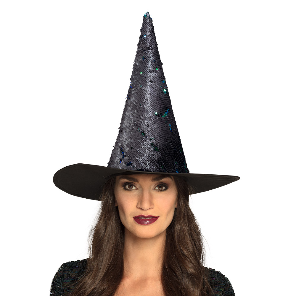 Heksenhoed Switch 3 kleurencombinaties ass. (omkeerbare pailletten)