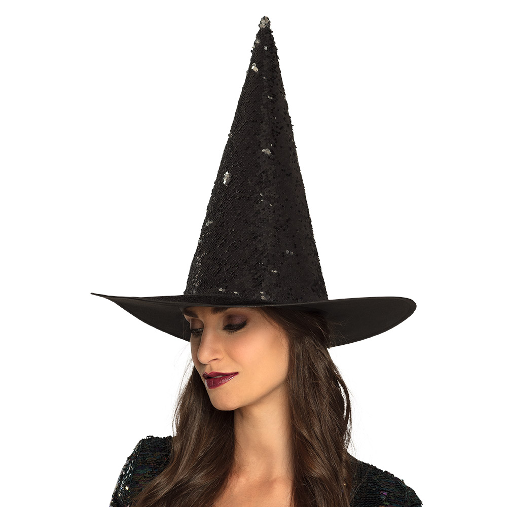 Heksenhoed Switch 3 kleurencombinaties ass. (omkeerbare pailletten)