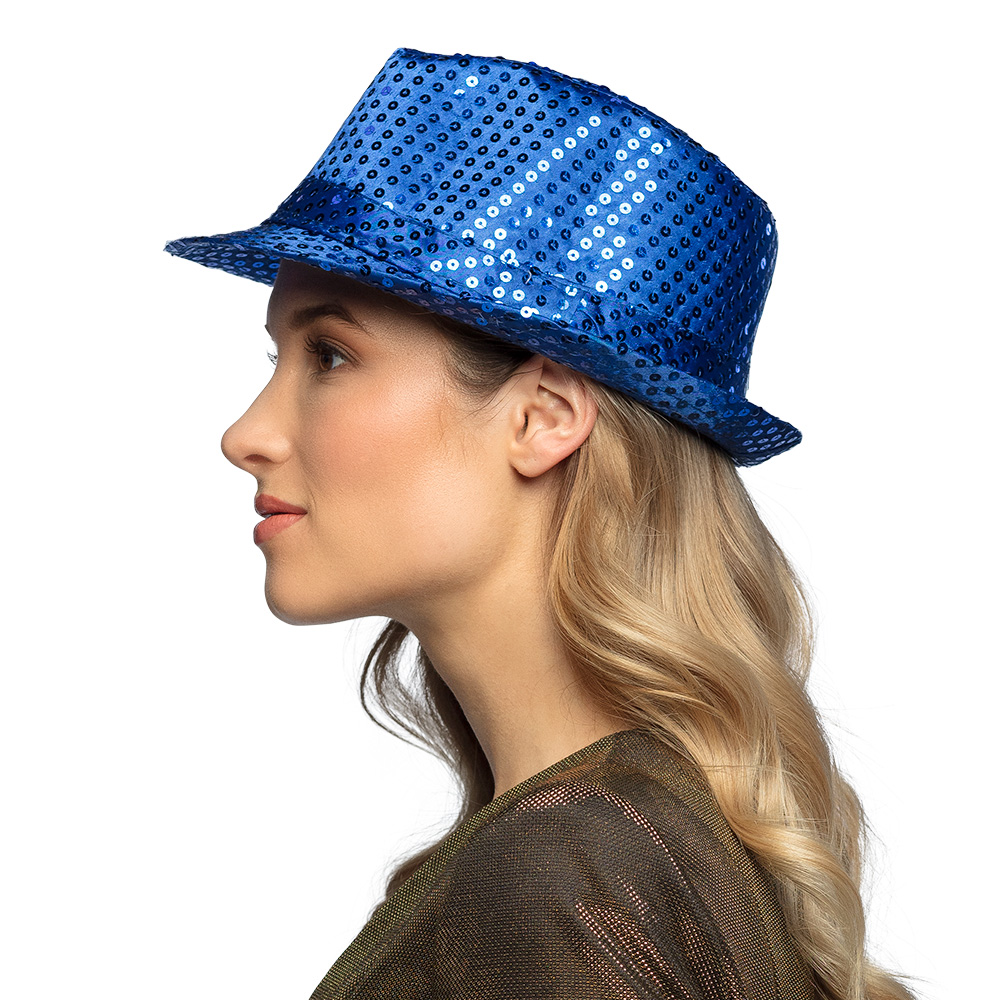 Hoed Popstars sequins 10 kleuren ass.