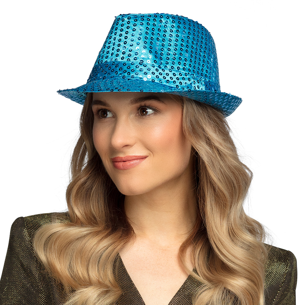 Hoed Popstars sequins 10 kleuren ass.