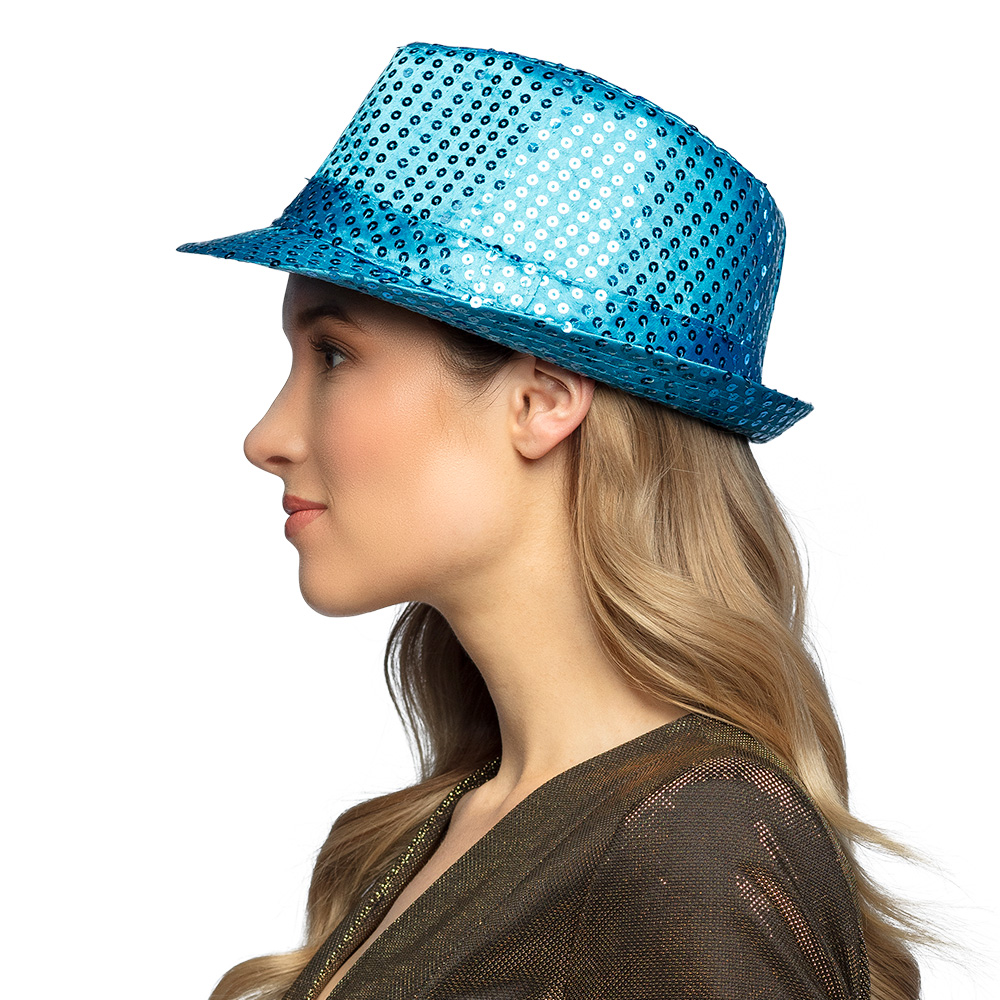 Hoed Popstars sequins 10 kleuren ass.