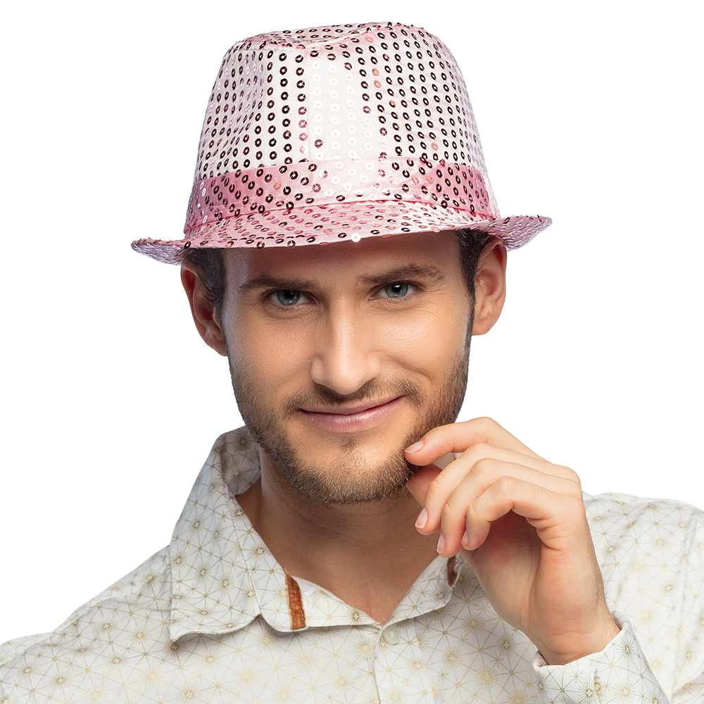 Hoed Popstars sequins 10 kleuren ass.