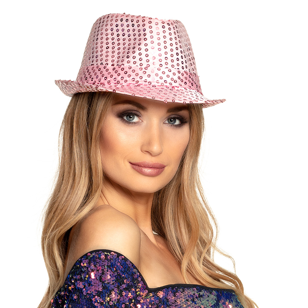 Hoed Popstars sequins 10 kleuren ass.