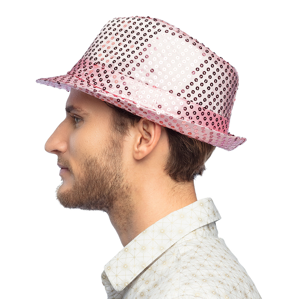 Hoed Popstars sequins 10 kleuren ass.