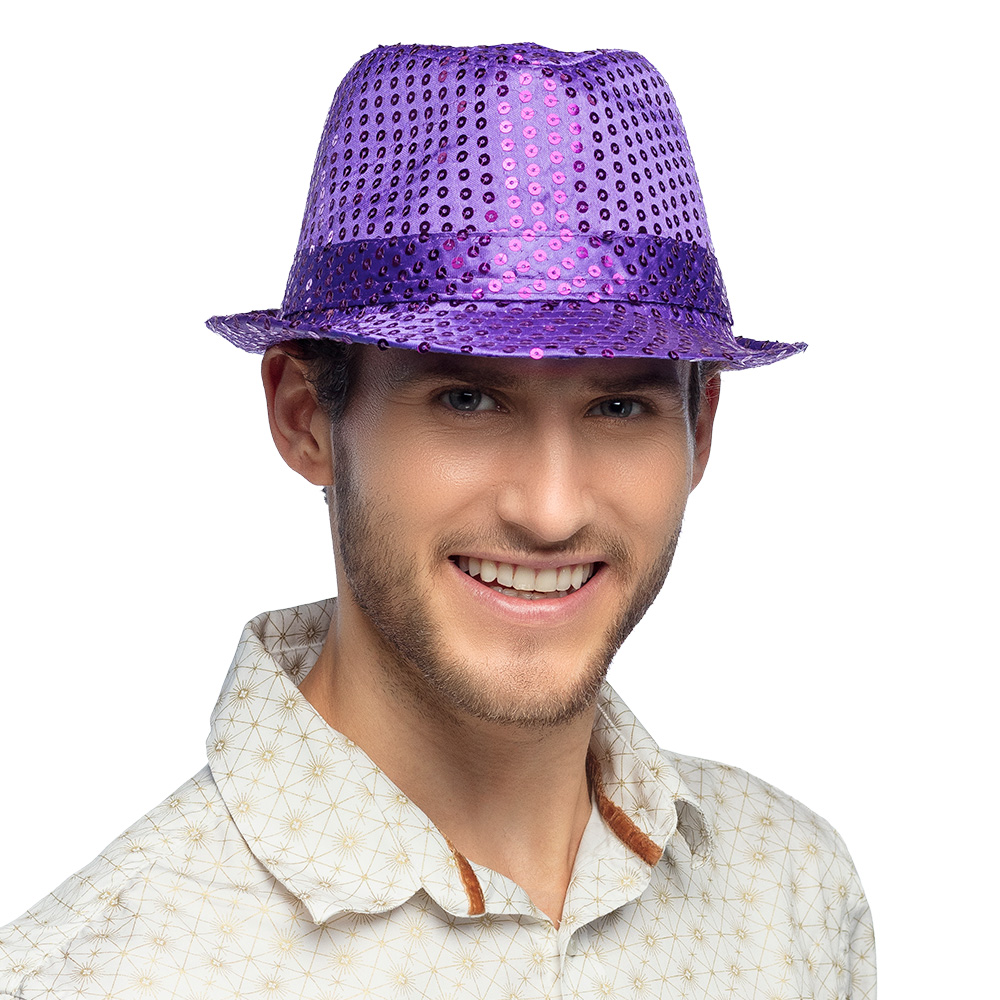 Hoed Popstars sequins 10 kleuren ass.