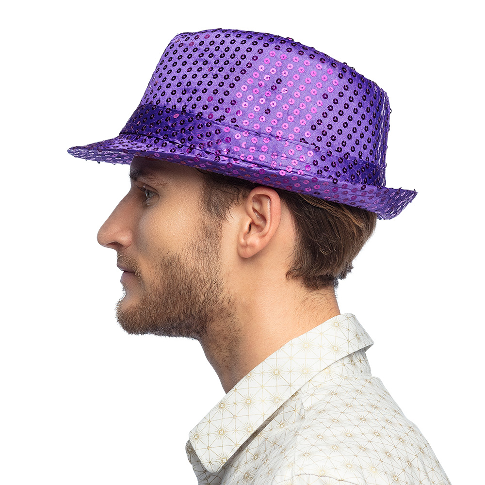 Hoed Popstars sequins 10 kleuren ass.