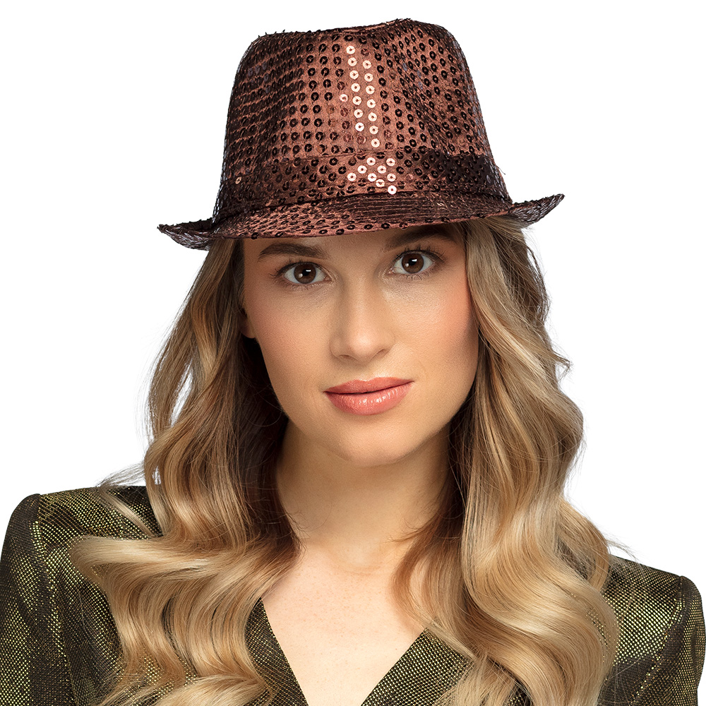 Hoed Popstars sequins 10 kleuren ass.