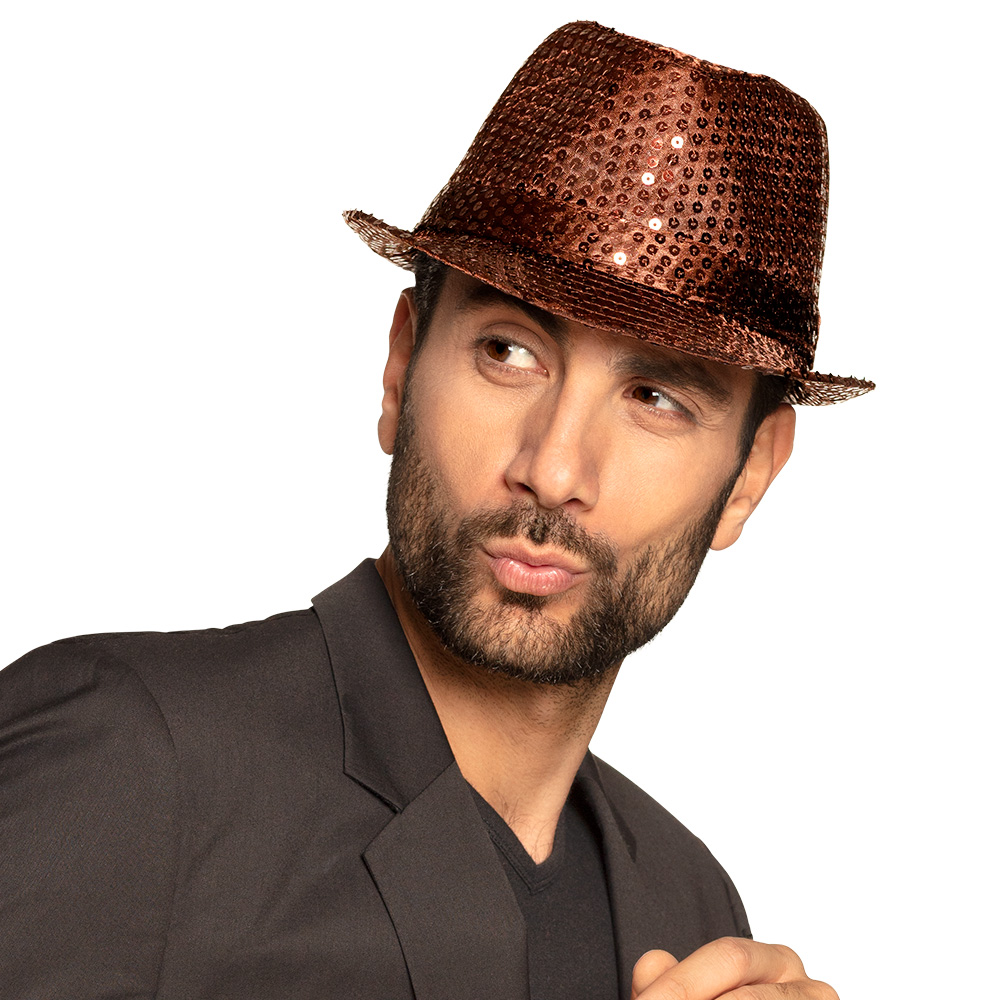 Hoed Popstars sequins 10 kleuren ass.