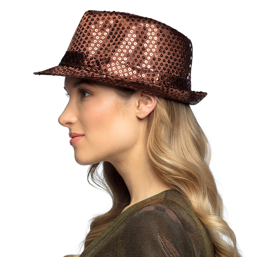 Hoed Popstars sequins 10 kleuren ass.