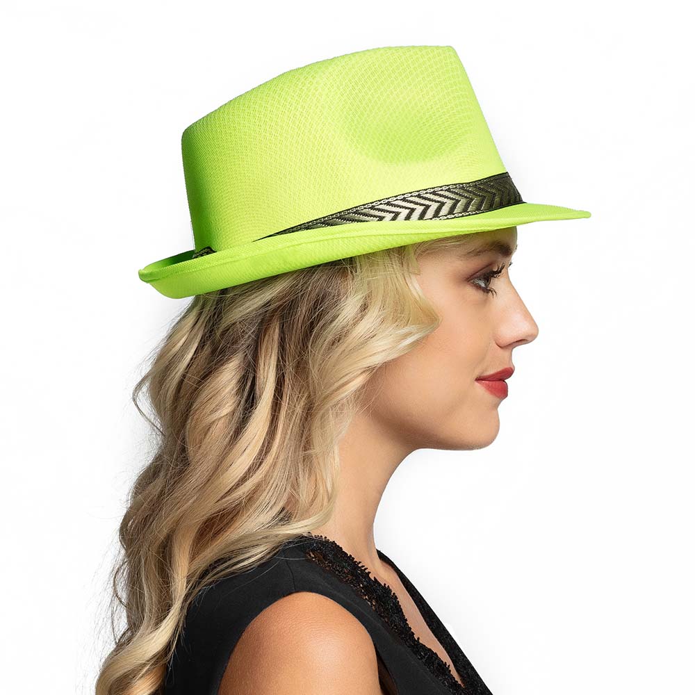 Hoed Funky neongroen UV