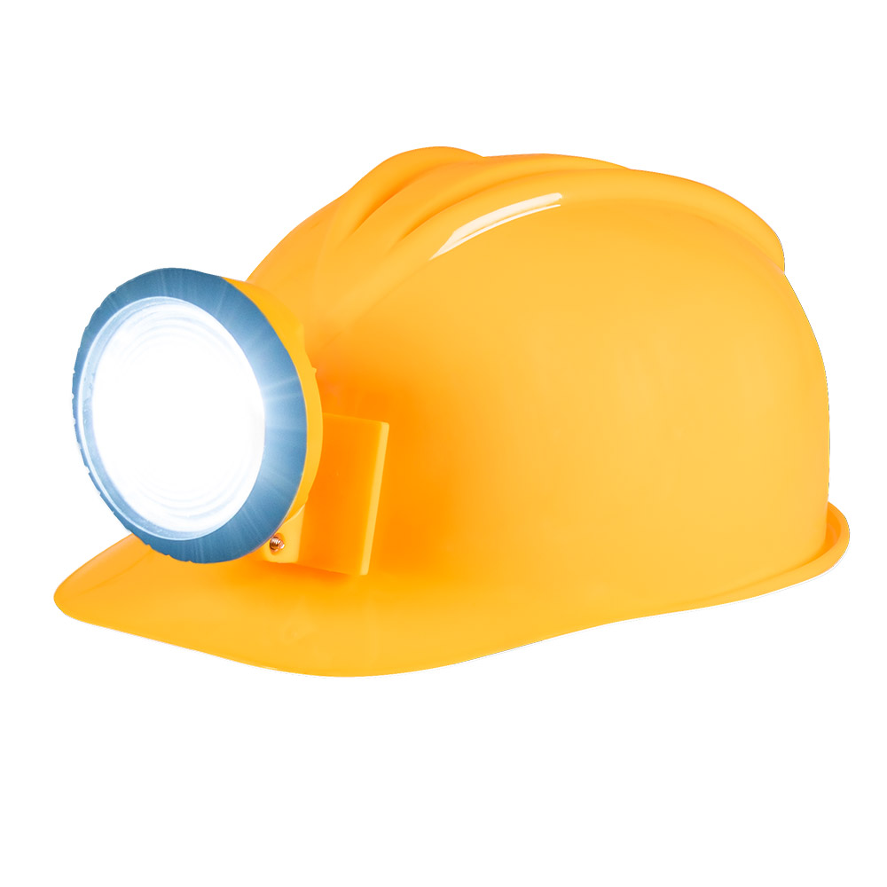 Helm Bouwvakker met licht (verstelbaar)