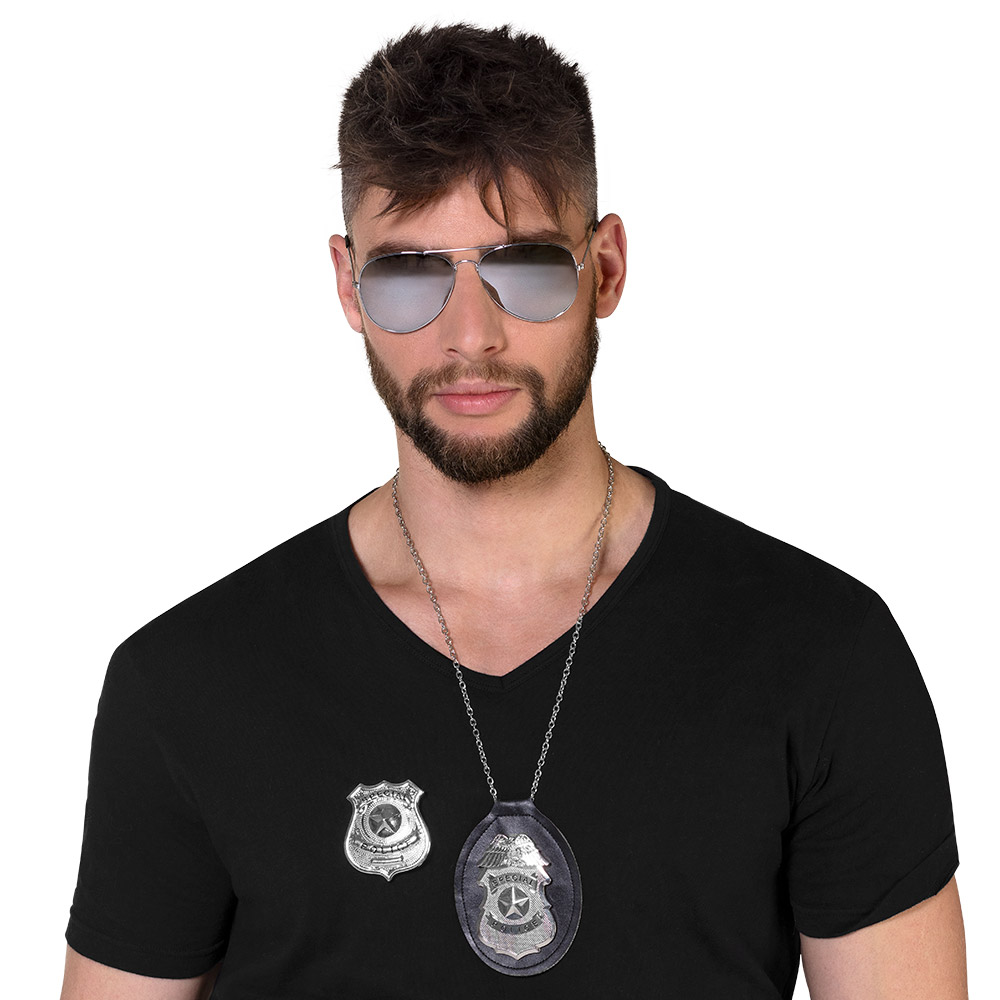 Set 'Special police' (partybril, ketting en badge)