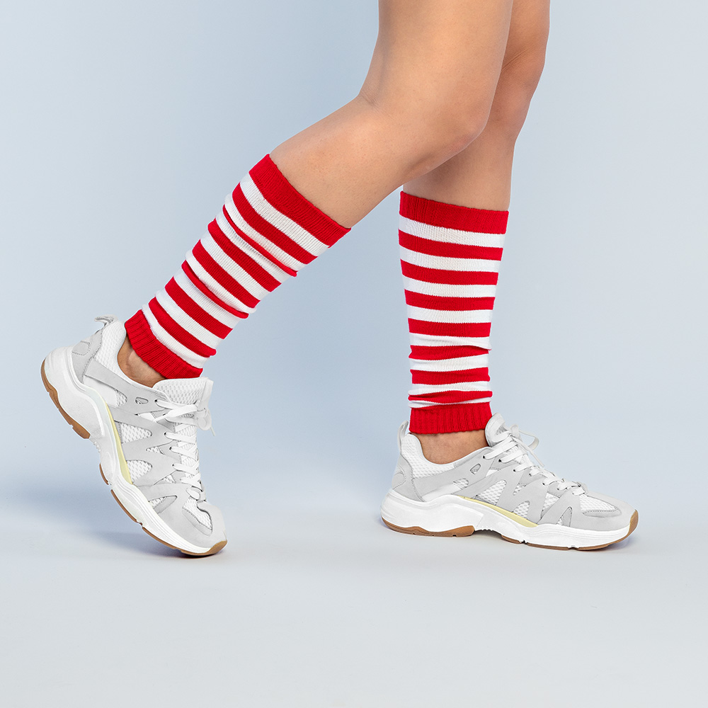 Paar beenwarmers Gestreept