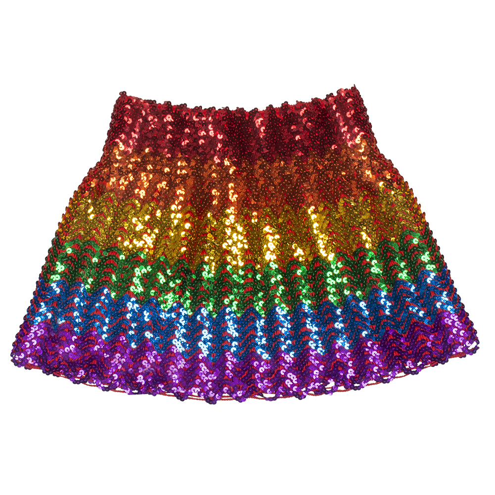 Minirokje Sequins regenboog (one size)