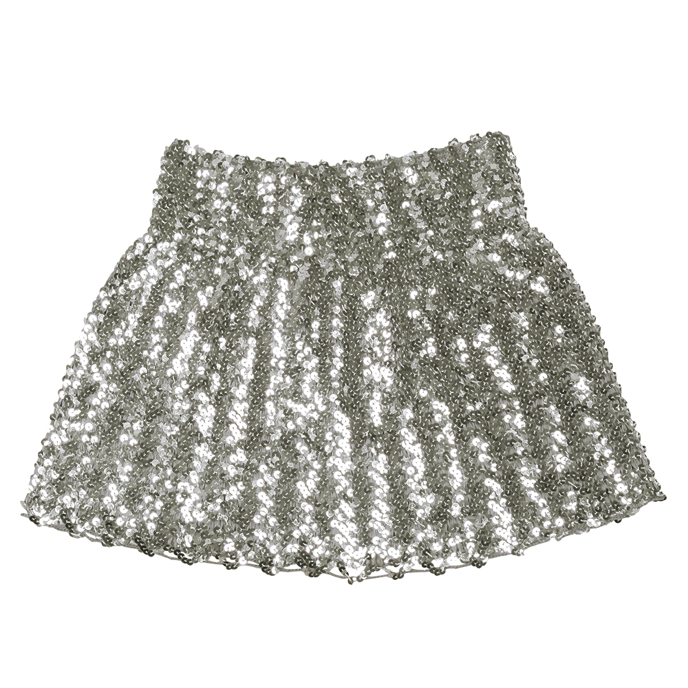 Minirokje Sequins zilver M/L