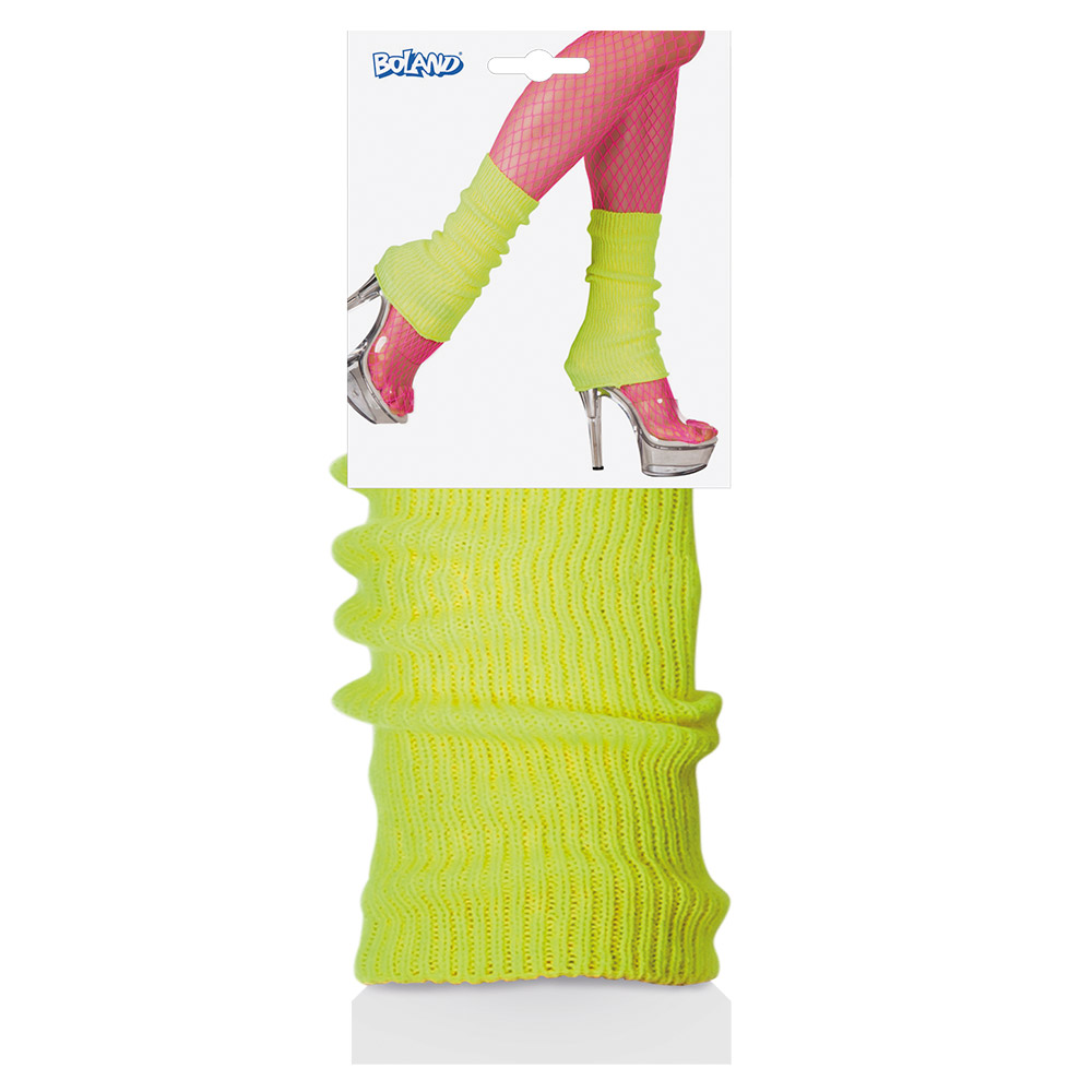 Paar beenwarmers Basic neongeel UV