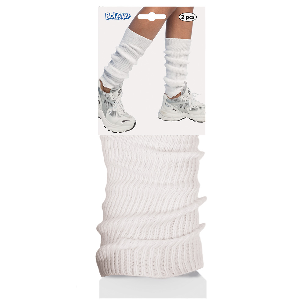 Paar beenwarmers Basic wit