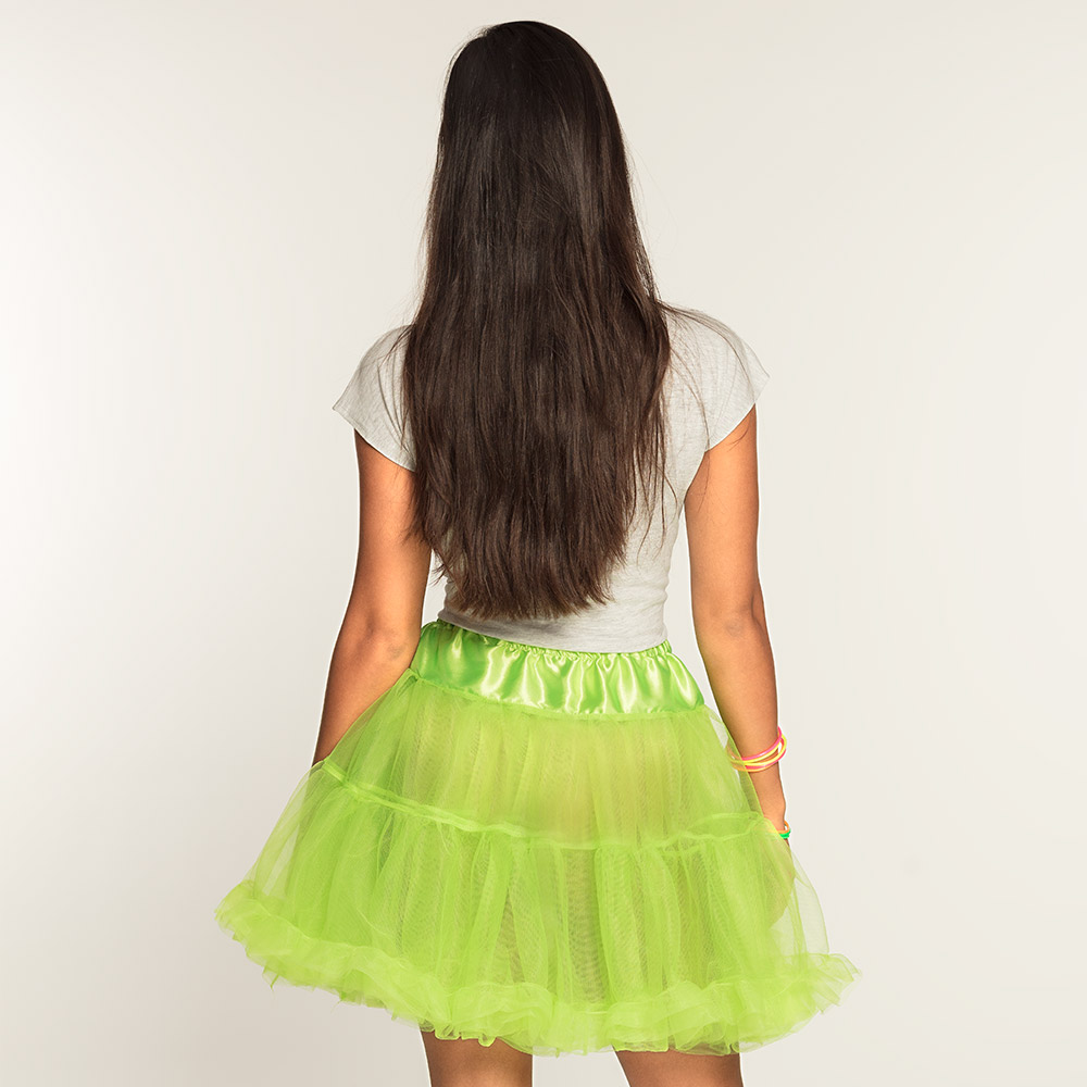 Petticoat de luxe neongroen (stretch)