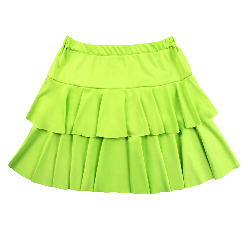 St. Minirokje Ruffles neongroen (M stretch)