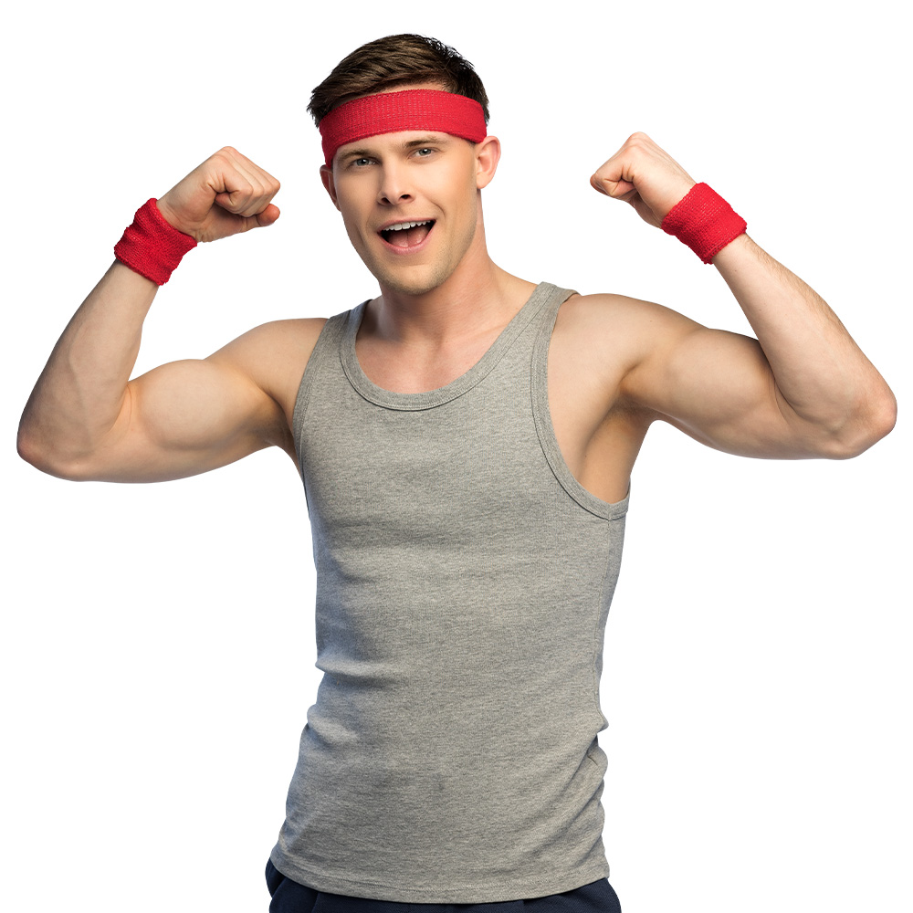 Set 3 zweetbandjes rood