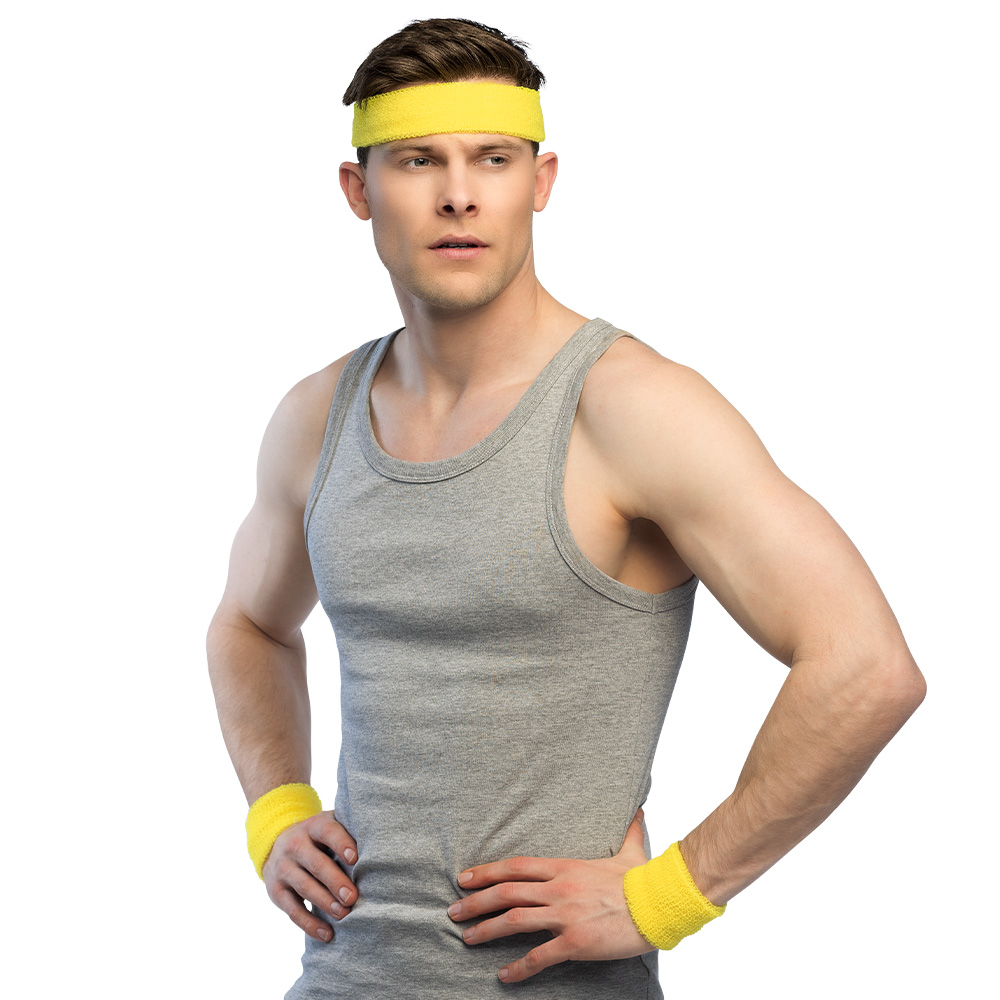 Set 3 zweetbandjes geel