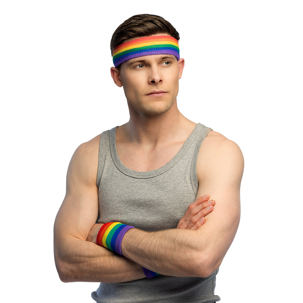 Set 3 zweetbandjes regenboog