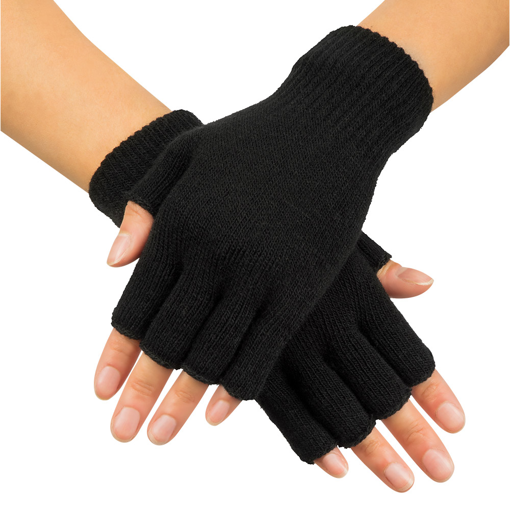 Paar vingerloze handschoenen zwart