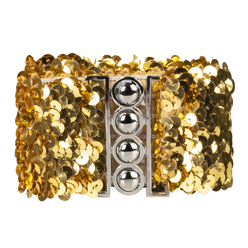 Riem Pailletten goud (60-110 cm stretch x 5 cm)