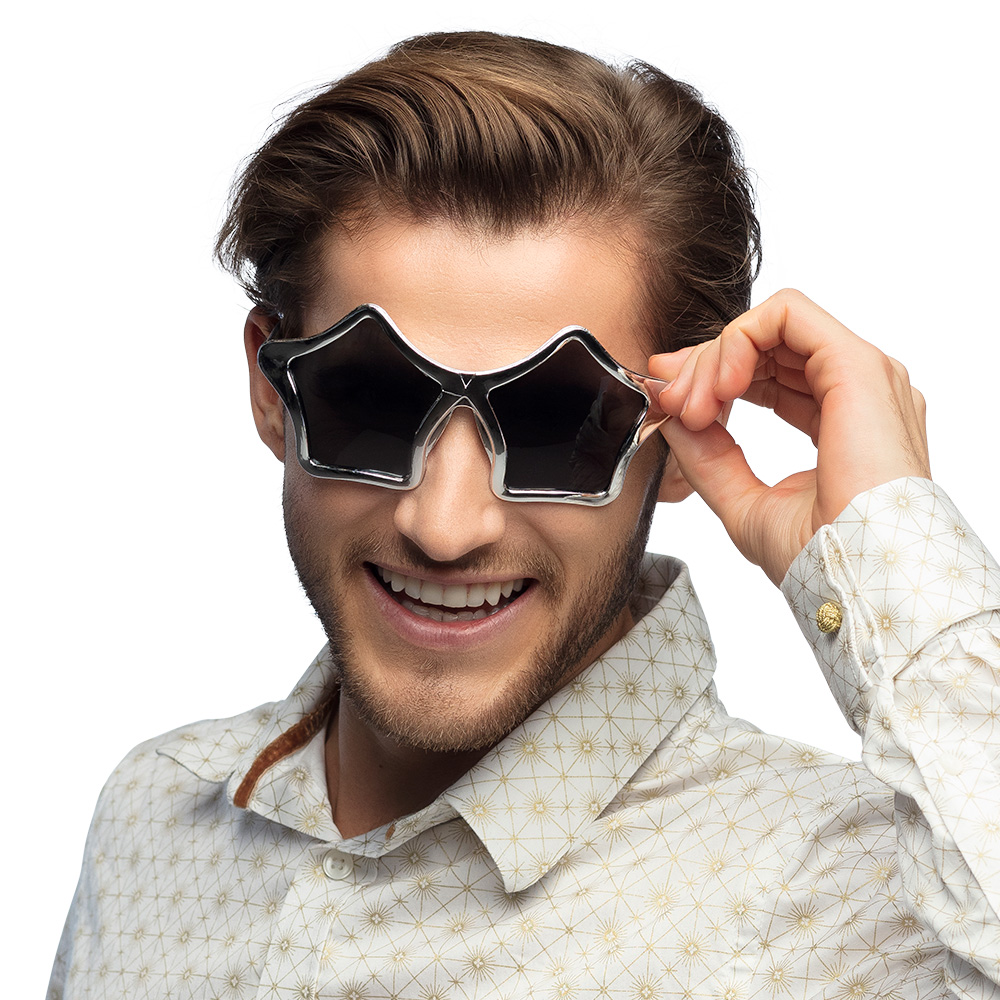 Partybril Ster 3 kleuren ass.