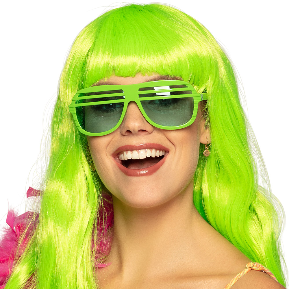 Partybril Vegas 4 neonkleuren ass. UV