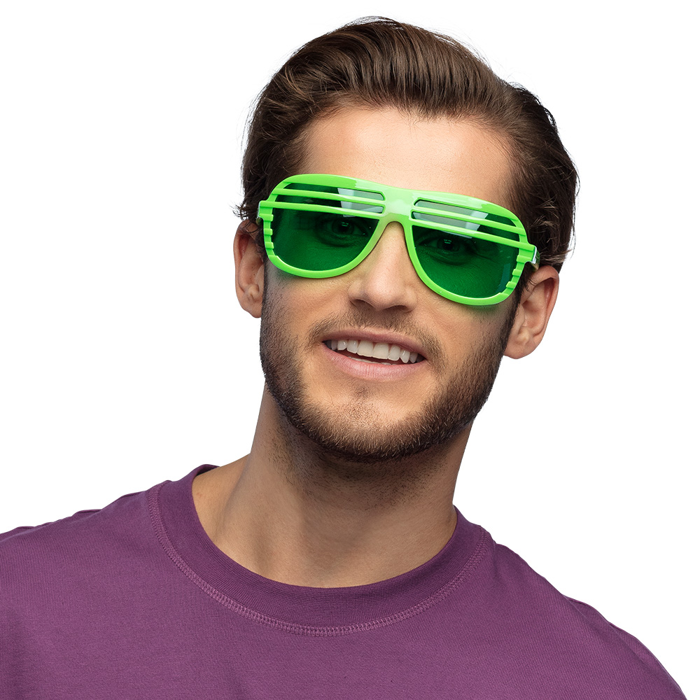 Partybril Vegas 4 neonkleuren ass. UV