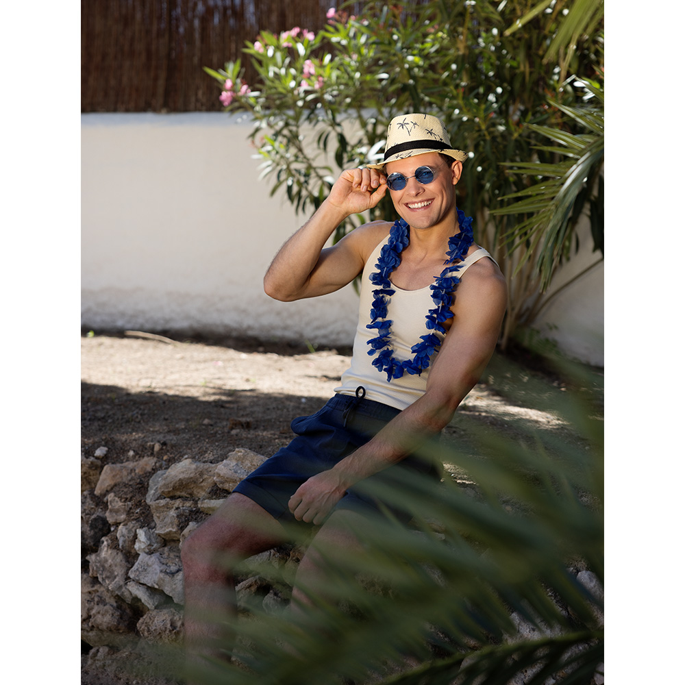 Partybril John blauw