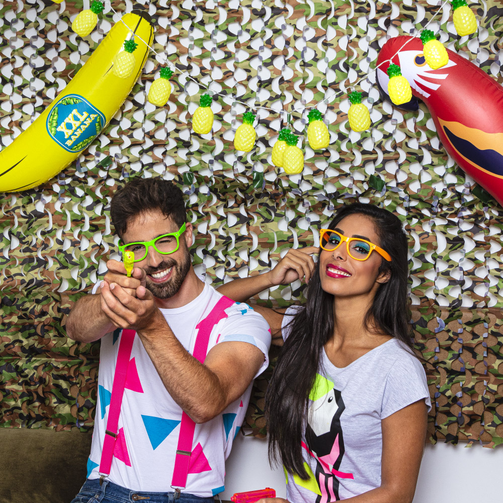 Set 3 partybrillen 3 neonkleuren UV