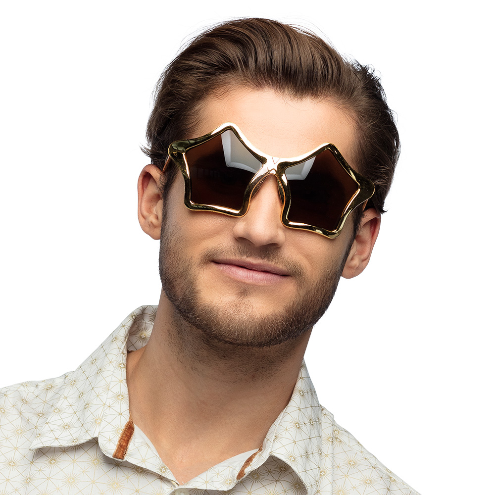 Set 2 Partybrillen Star goud