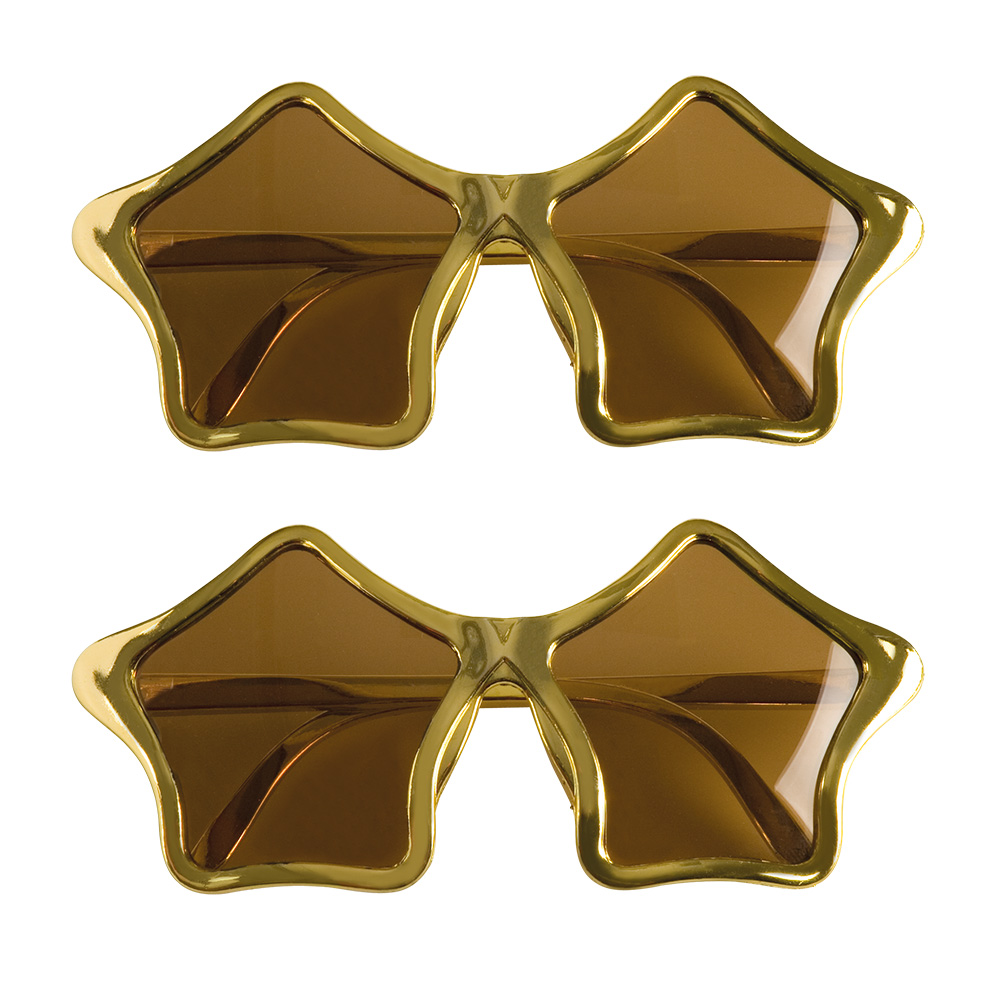 Set 2 Partybrillen Star goud