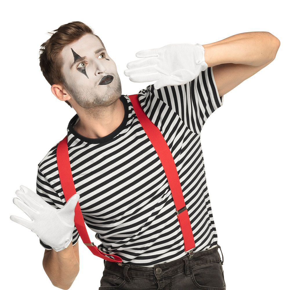 Paar handschoenen pols met drukknop wit M