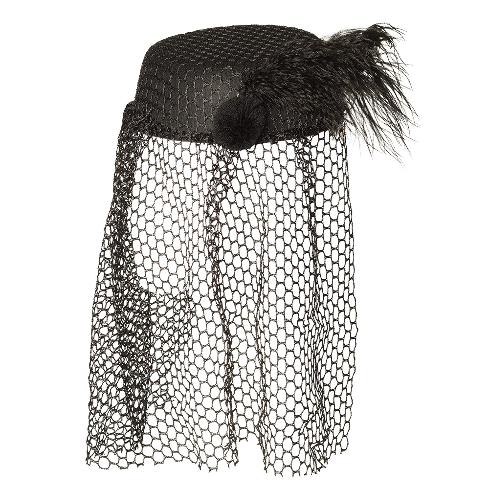 Hoed Black widow met sluier